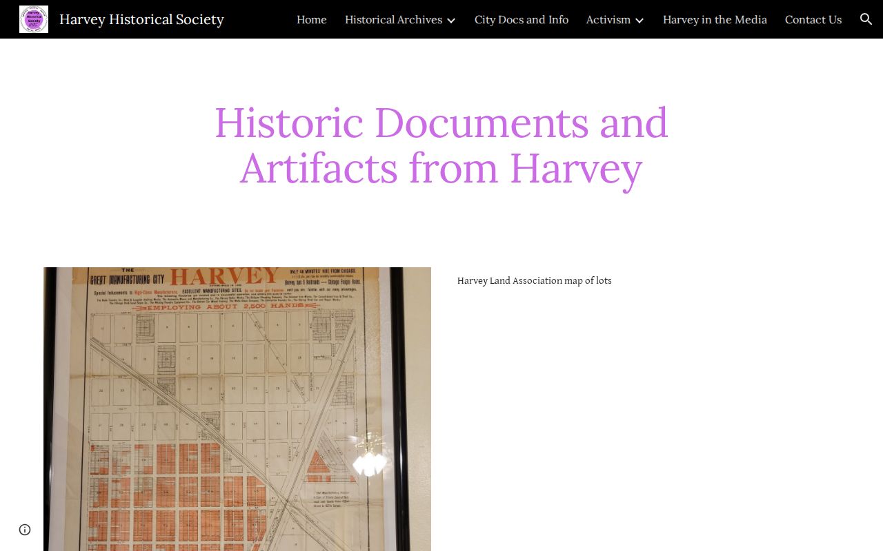 Historic Harvey documents and artifacts archive