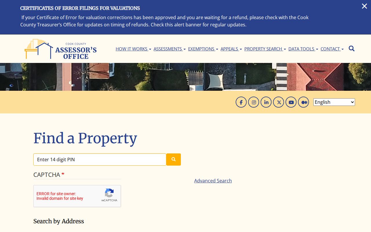 Cook County Assessor address and PIN search for Harvey property records