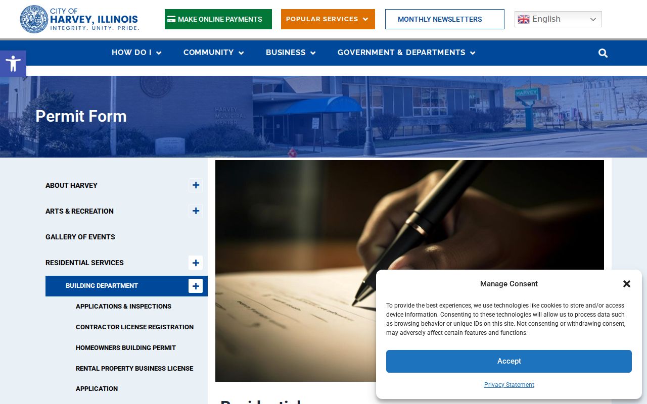 Harvey neighbors property permit forms page