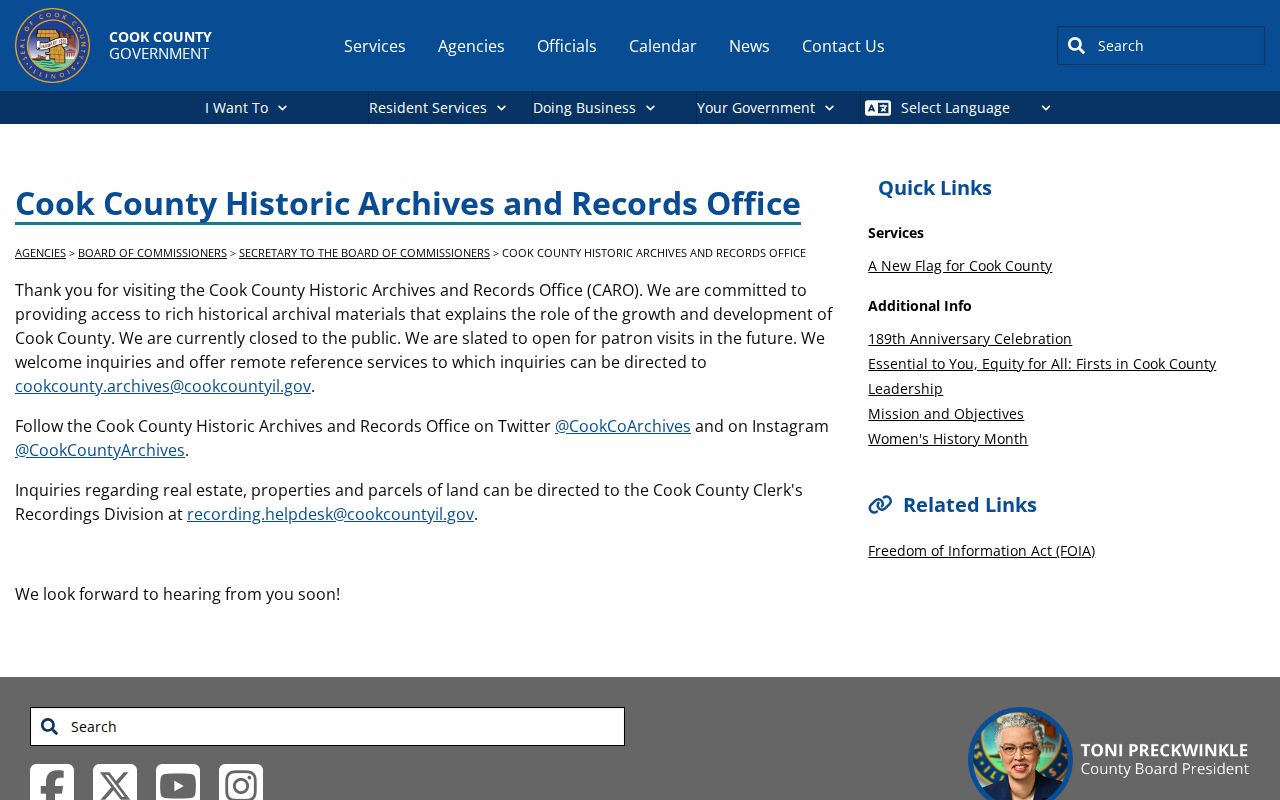 Harvey previous residents Cook County historical archives page